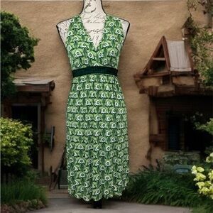 Green Spring Floral Halter Dress